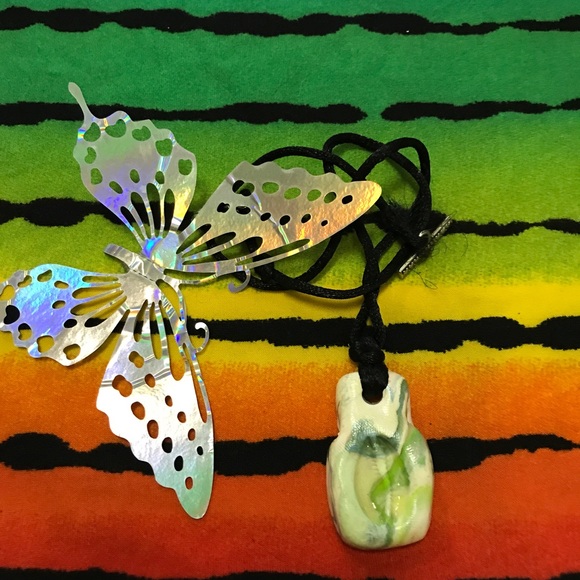 Ceramic One of a Kind Handmade Vintage Rare Unique Boho Necklace - Picture 4 of 16